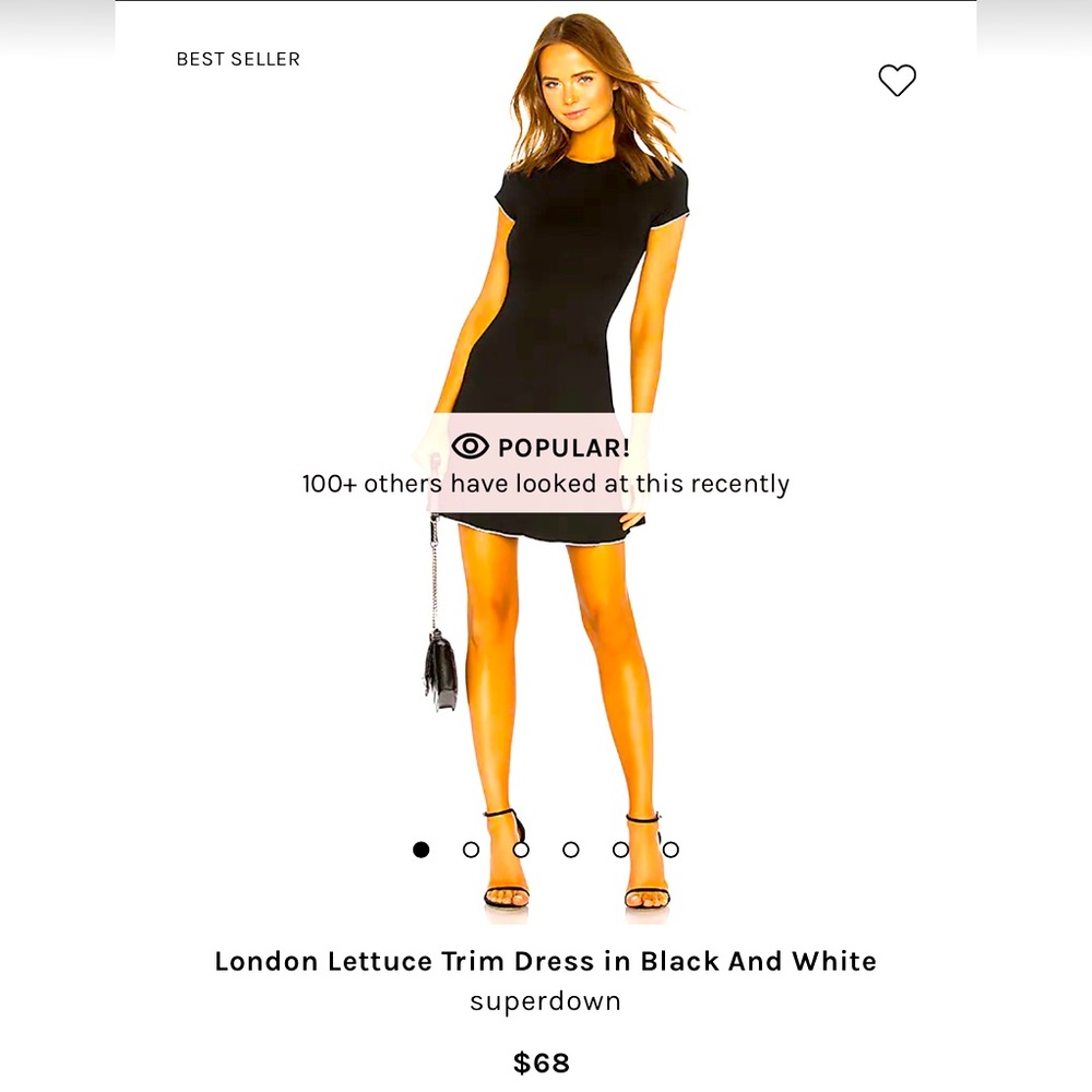 Black Super Down mini cap sleeve dress, Size XS
